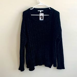 Seven black chenille long sleeve sweater NWT